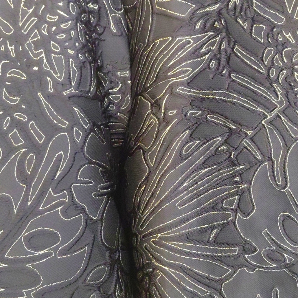 Black And Gold Floral Women's Jacket - Picture 2 of 9